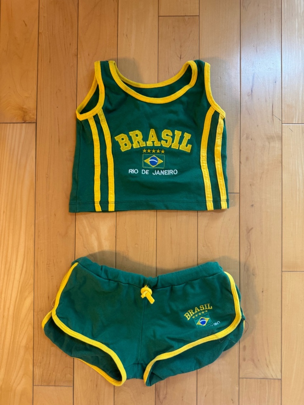 Brasil Green & Yellow Tank Top and Shorts Set